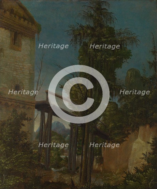 Landscape with a Footbridge, ca 1518. Artist: Altdorfer, Albrecht (c. 1480-1538)