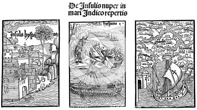 The landing of Christopher Columbus on Hispaniola, 1901. Artist: Unknown