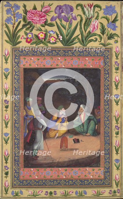 A Nighttime Gathering, Folio from the Davis Album, dated 1664-65. Creator: Muhammad Zaman.