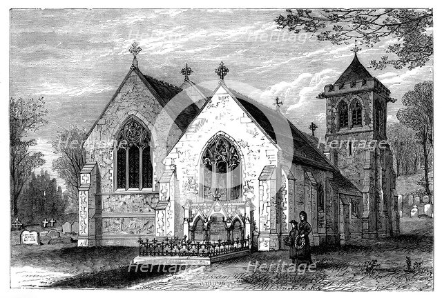 St Michael's Church and the grave of Benjamin Disraeli (1804-1881), late 19th century. Artist: Unknown