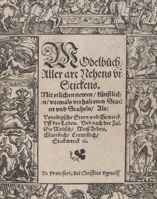 Title page from the Modelbuch aller Art Nehens vn Stickens (Page 1r), 1535. Creator: Christian Egenolff.