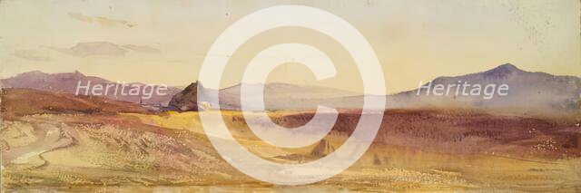 Landscape, Fields and Hills, c1840s. Creator: John Phillip.