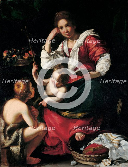 Virgin and child with John the Baptist as a Boy, c. 1620. Artist: Strozzi, Bernardo (1581-1644)