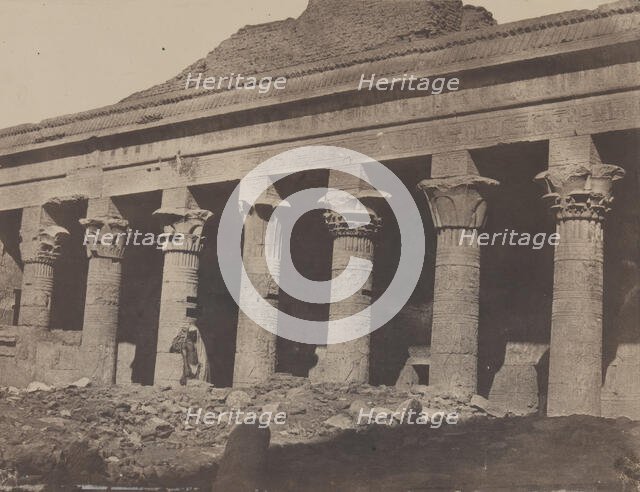 Nubie, Grand Temple d'Isis, a Philoe, Galerie Orientale, April 1850, printed 1852. Creator: Maxime du Camp.