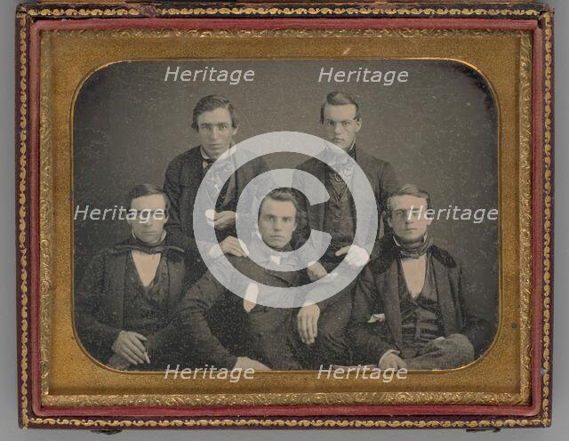 Untitled (Portrait of Five Men), 1855. Creator: Unknown.