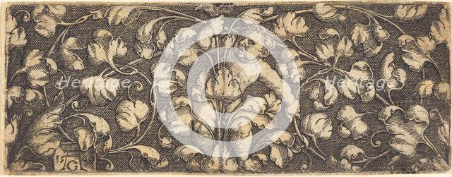 Ornament with Foliage and a Child in the Center, 1539. Creator: Heinrich Aldegrever.