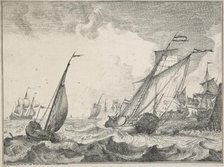 Seascapes with views of the Ij and Amsterdam, Rotterdam, Katwijk, etc. Untitled, 1701. Creator: Ludolf Bakhuizen.