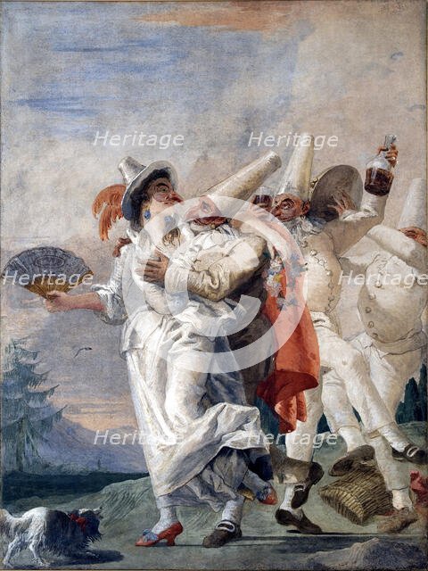 Pulcinella innamorato (Pulcinella in Love) , 1791. Creator: Tiepolo, Giandomenico (1727-1804).