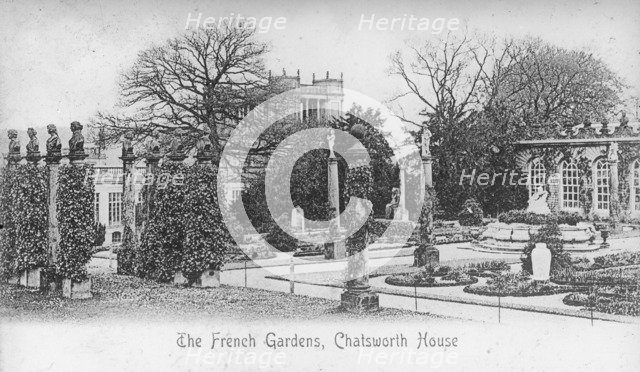 The French Gardens, Chatsworth House, Derbyshire, late 19th or early 20th century. Artist: Unknown