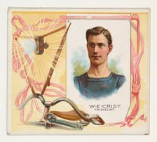 W.E. Crist, Tricyclist, from World's Champions, Second Series (N43) for Allen & Ginter Cig..., 1888. Creator: Allen & Ginter.