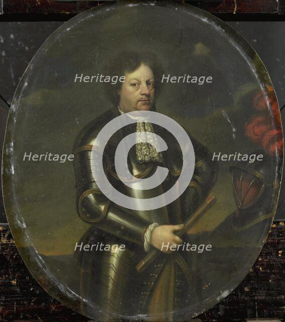 Portrait of Major-General Hans Willem, Baron van Aylva, called The Formidable General, 1693-1717. Creator: Hendrik de Valk.