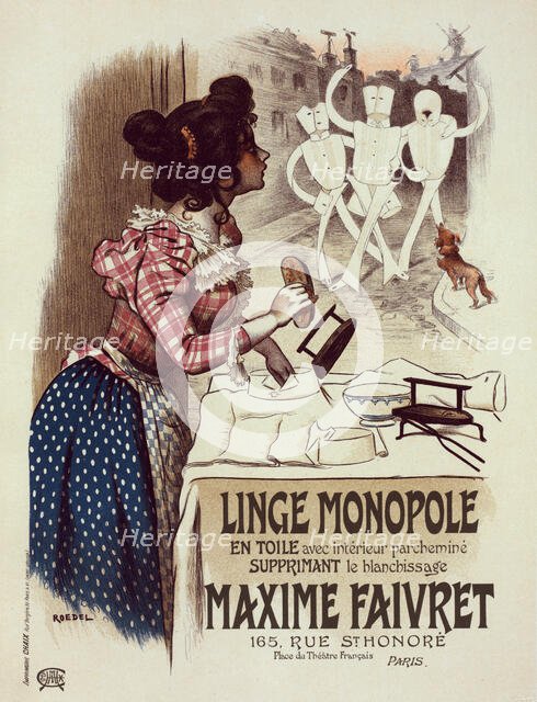 Affiche pour le "Linge Monopole"., c1900. Creator: Auguste Roedel.