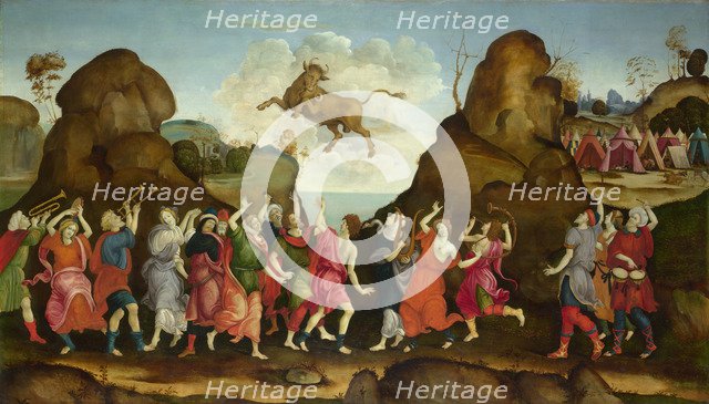 The Worship of the Egyptian Bull God, Apis, c. 1500. Artist: Lippi, Filippino, (School)  