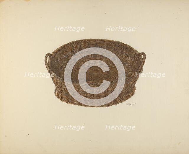 Zoar Sewing Basket, c. 1938. Creator: John Wilkes.