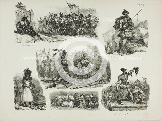 Sheet of Sketches, 1829. Creator: Auguste Raffet.