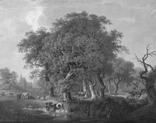 Cattle in a forest, 1817. Creator: Samuel Mygind.