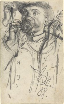 Studies of a Man Drinking, 1888. Creator: Adolph Menzel.