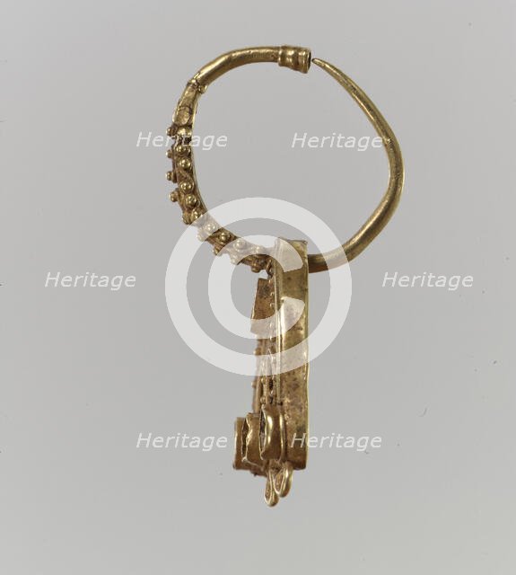 Earring, Byzantine or Langobardic, 6th-7th century. Creator: Unknown.