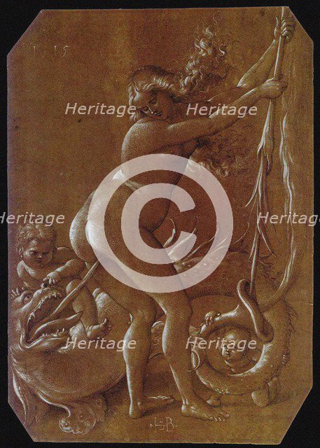 Standing Witch with Monster.