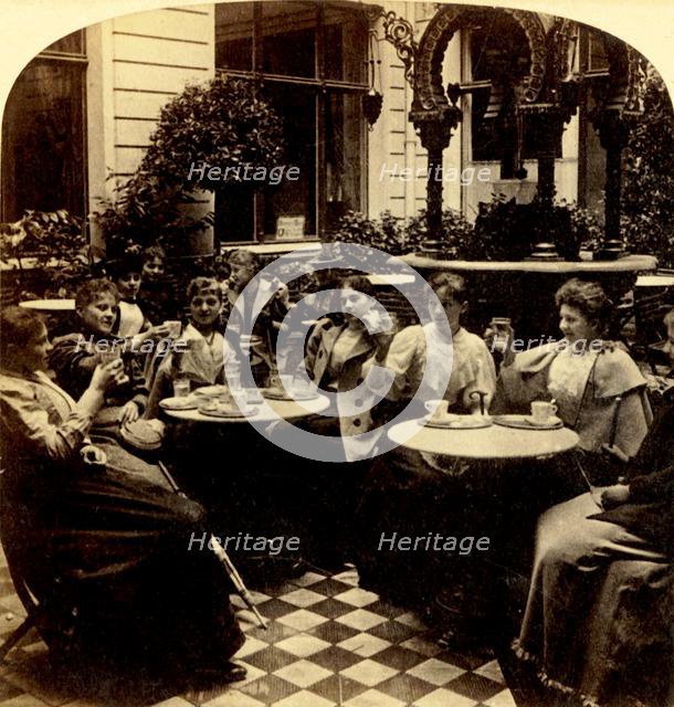 'Refreshing - Unter den Linden Café, Berlin, Germany', 1894. Creator: Bert Underwood.