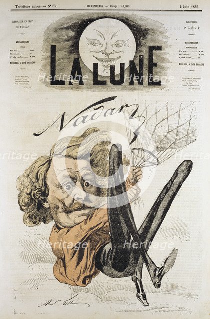 Nadar, French journalist, artist and photographer, 1867. Artist: Andre Gill