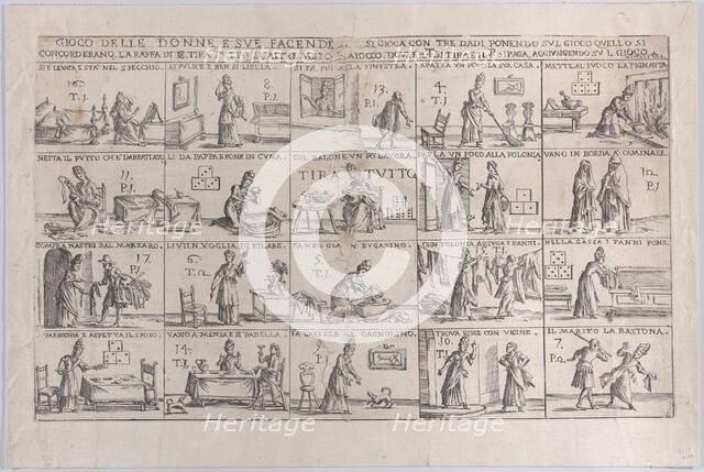 Gioco Delle Donne, E Sue Facende (Game of Wives, And Their Chores), 1654-1718. Creator: Giuseppe Maria Mitelli.