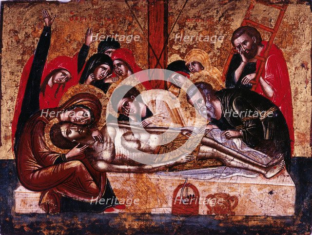 The Descent from the Cross. Artist: Greek icon 