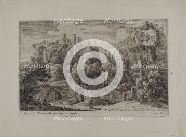 Antique Ruins of an Amphitheater, 1650-55. Creator: Herman van Swanevelt.