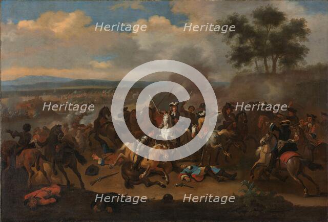 The Battle of the Boyne, Ireland, between Kings James II and William III, 12 July 1690, 1690-1733. Creator: Jan van Huchtenburg.