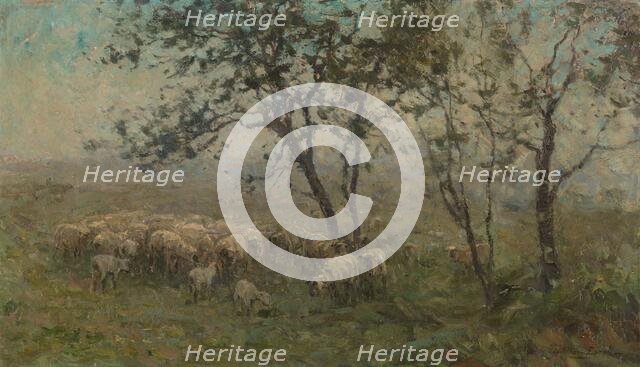 A Flock of Sheep, c.1880-c.1897. Creator: William Charles Estall.