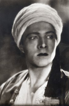 Rudolph Valentino (1895-1926), film actor born in Italy, in a scene from the film 'The Son of the…