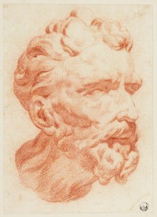 Head of Bearded Man in Three-Quarter Profile to Right, 1666-1712.  Creator: Pietro Dandini.
