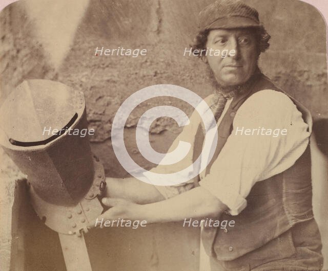 [Man with Helmet], 1858. Creator: Oscar Gustav Rejlander.