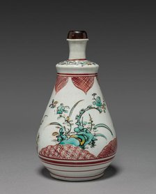 Wine Bottle with Plum and Pine Tree Design: Ko Imari Type, late 17th century. Creator: Unknown.