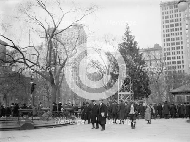 Xmas tree in Madison Sq. Park, N.Y.C., between c1910 and c1915. Creator: Bain News Service.