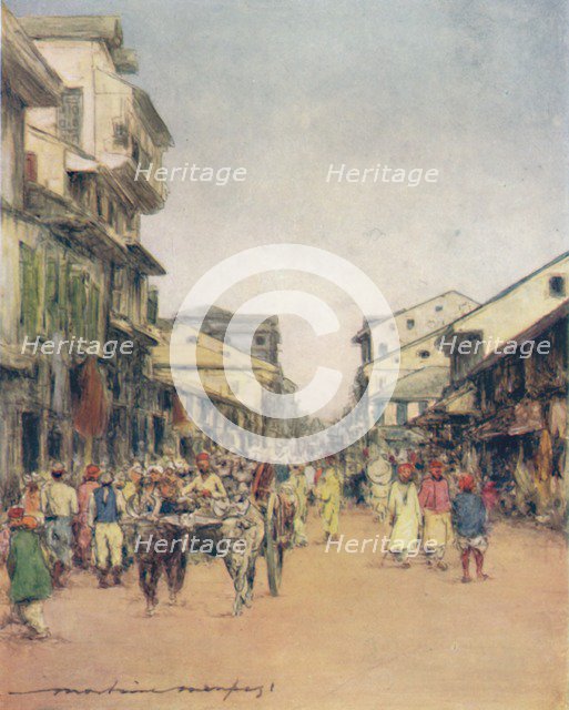 'In the Streets of Delhi', 1905. Artist: Mortimer Luddington Menpes.