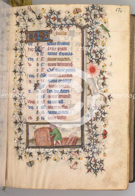 Hours of Charles the Noble, King of Navarre (1361-1425): fol. 7r, July, c. 1405. Creator: Master of the Brussels Initials and Associates (French).