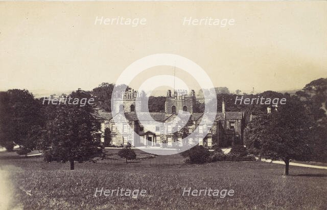 Manor House with Two Towers Seen from Grounds, 1860s. Creator: Unknown.