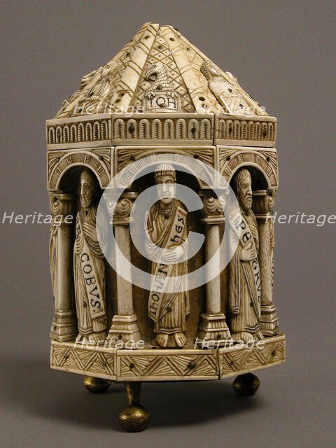 Tower Reliquary with Eight Apostles and the Symbols of the Four Evangelists, German, c1200-1250. Creator: Unknown.