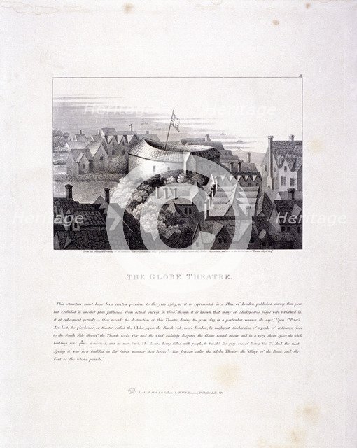 View of the Globe Theatre, Bankside, Southwark, London, 1810. Artist: Anon