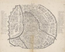 Map of Moscow. From: Augustin von Meyerberg and his travel  to Russia, 1661. Creator: Meierberg (Meyerberg), Augustin, von (1612-1688).