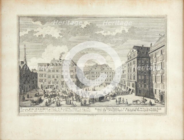 Judenplatz in Vienna , c1725. Creator: Corvinus; Johann August (1683-1738).
