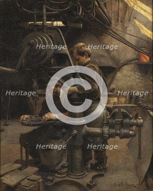 Un Patron (The lesson of the Apprentice) , 1888. Creator: Buland, Jean-Eugène (1852-1926).