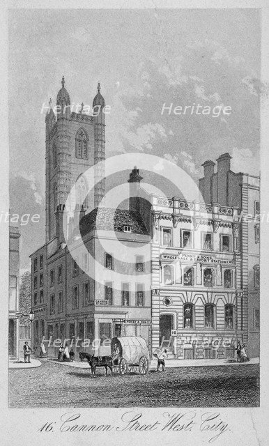 Cannon Street West, City of London, 1860. Artist: Anon