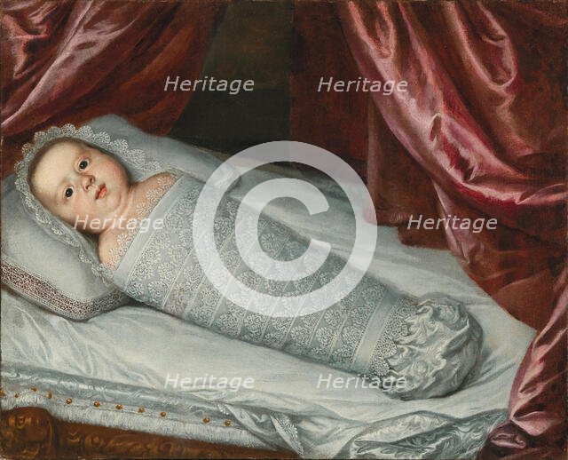 Portrait of Cosimo III de' Medici (1642-1723) as Baby, ca 1642. Creator: Sustermans, Justus (Giusto) (1597-1681).