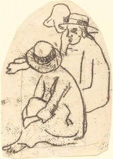 Three Tahitians (Study for "La soeur de charite"), 1899/1902. Creator: Paul Gauguin.