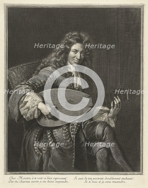 Portrait of the Lutenist and Composer Charles Mouton (c. 1626-1710), ca. 1695. Artist: Edelinck, Gerard (1640-1707)