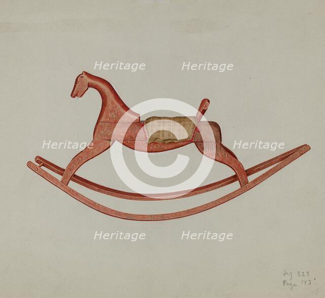 Wooden Rocking Horse, 1937. Creator: Helen E. Gilman.