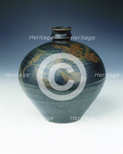Cizhou-type black stoneware jar, late Jin-early Yuan dynasty, China, 13th century. Artist: Unknown