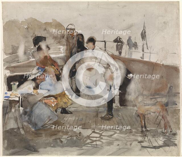 Group of people on a boat, 1867-1923. Creator: George Hendrik Breitner.